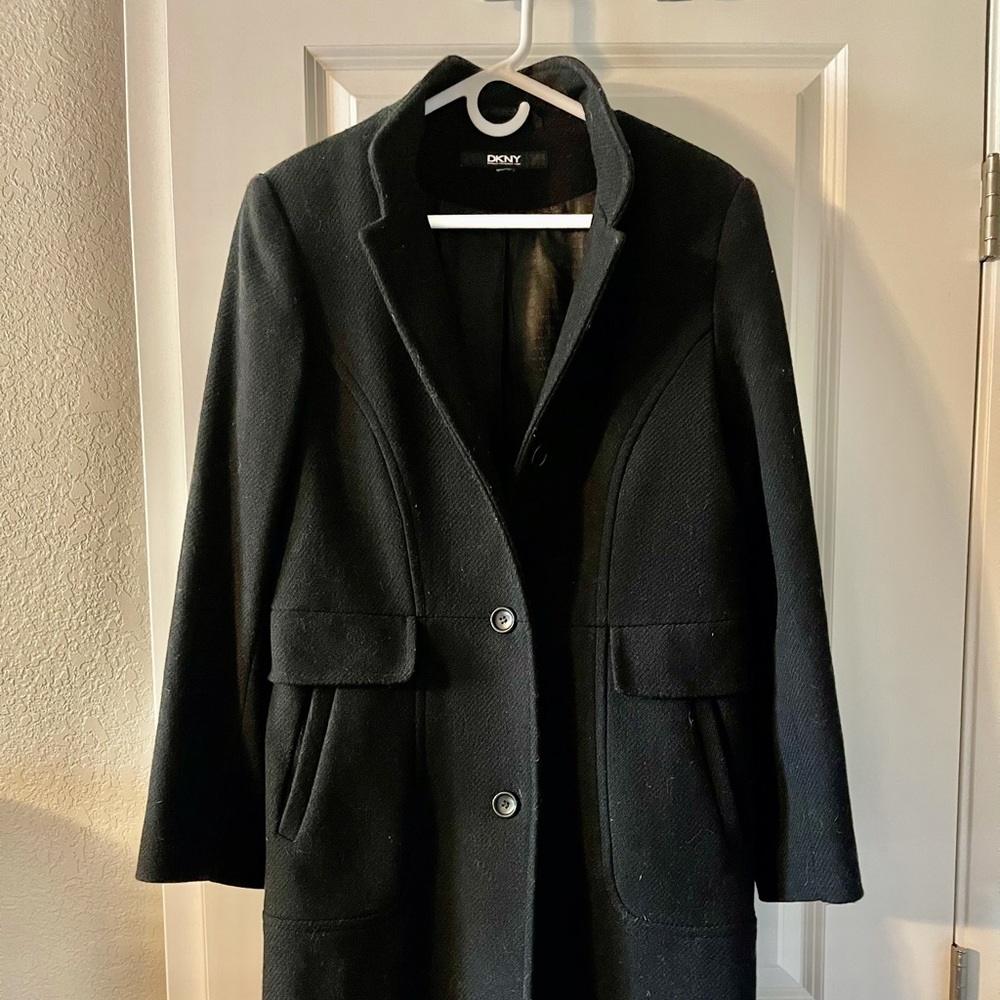 Wool Winter black coat DNKY